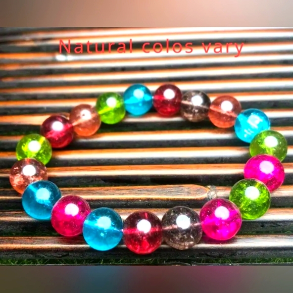 Natural Colorful/Rainbow Tourmaline 8mm Beaded Bracelet (New, never worn) - Picture 7 of 8